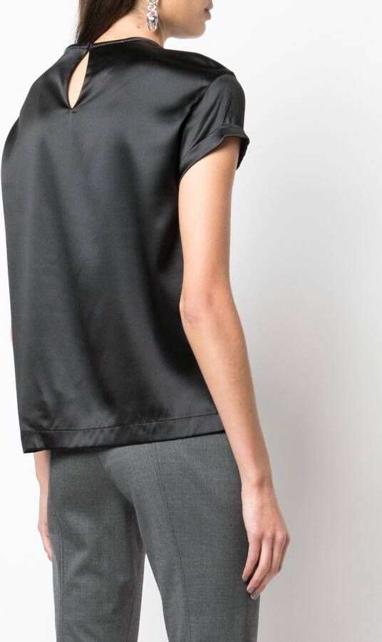 Brunello Cucinelli Zijden T-shirt Zwart