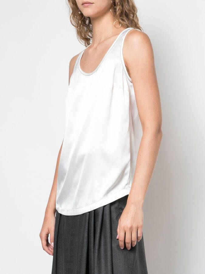 Brunello Cucinelli Zijden tanktop Wit