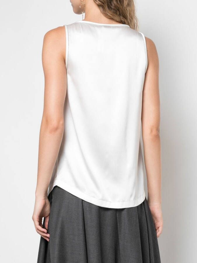 Brunello Cucinelli Zijden tanktop Wit