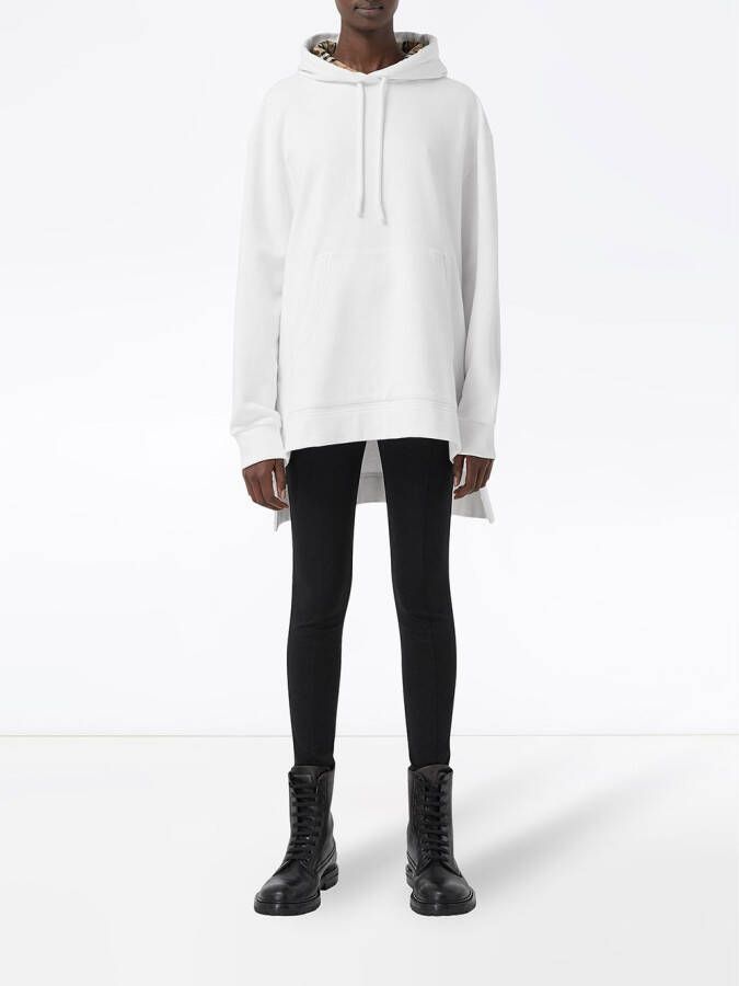 Burberry Asymmetrische hoodie Wit