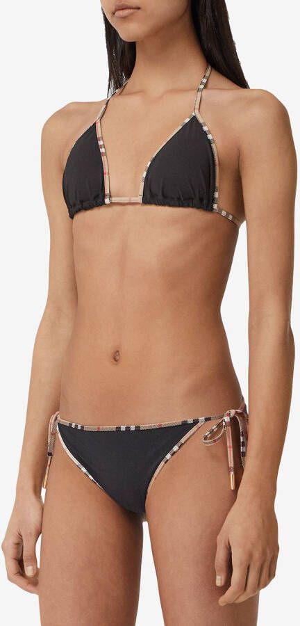 Burberry Bikini met vintage ruit afwerking Zwart