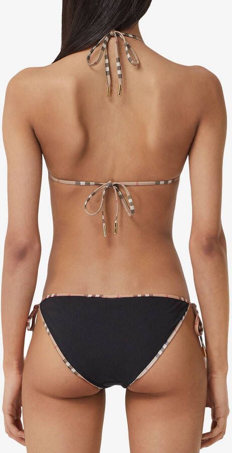 Burberry Bikini met vintage ruit afwerking Zwart
