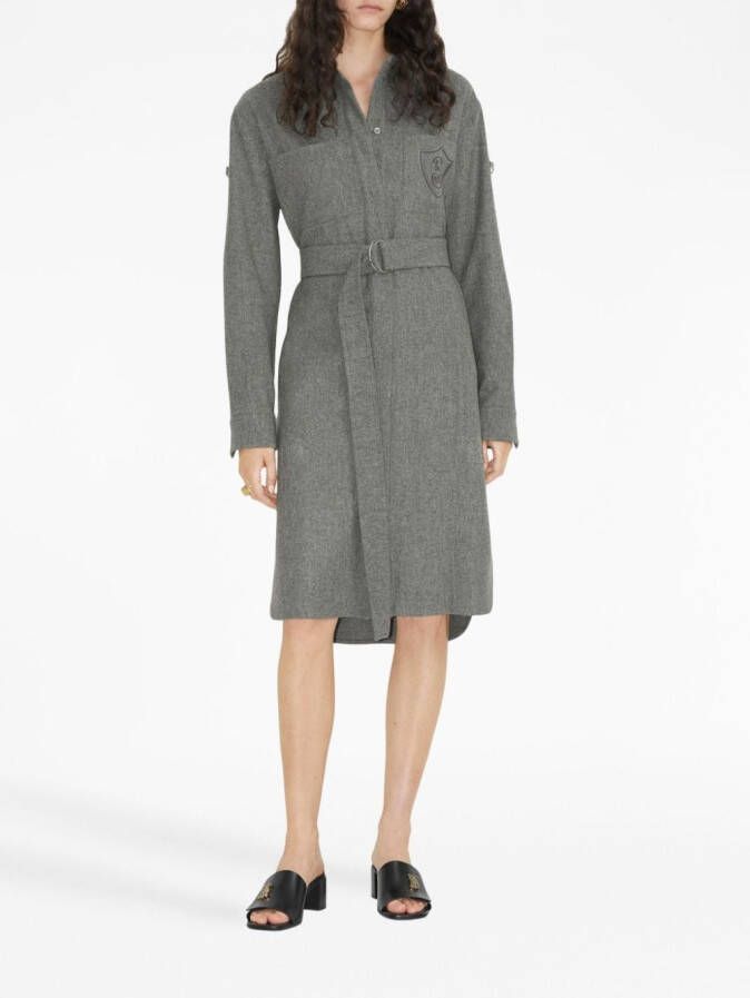 Burberry Blousejurk met geborduurd logo Grijs