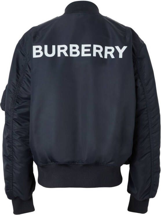 Burberry Bomberjack met logoprint Blauw