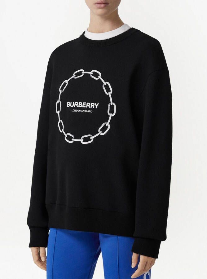 Burberry Sweater met kettingprint Zwart