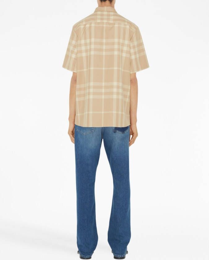 Burberry Geruit overhemd Beige