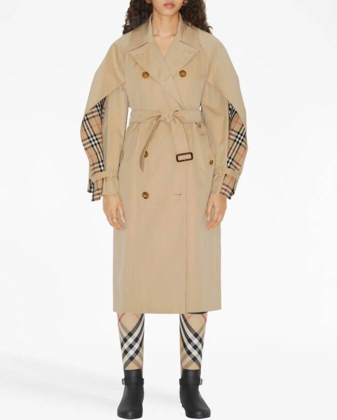 Burberry Geruite trenchcoat Beige