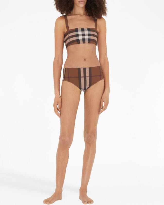 Burberry Geruite bikini Bruin