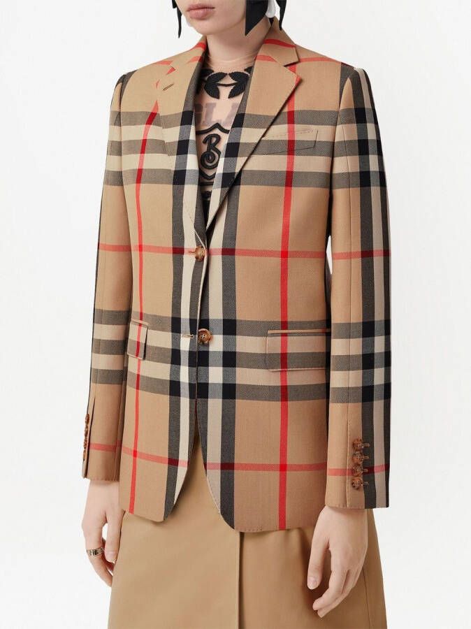 Burberry Geruit colbert Beige