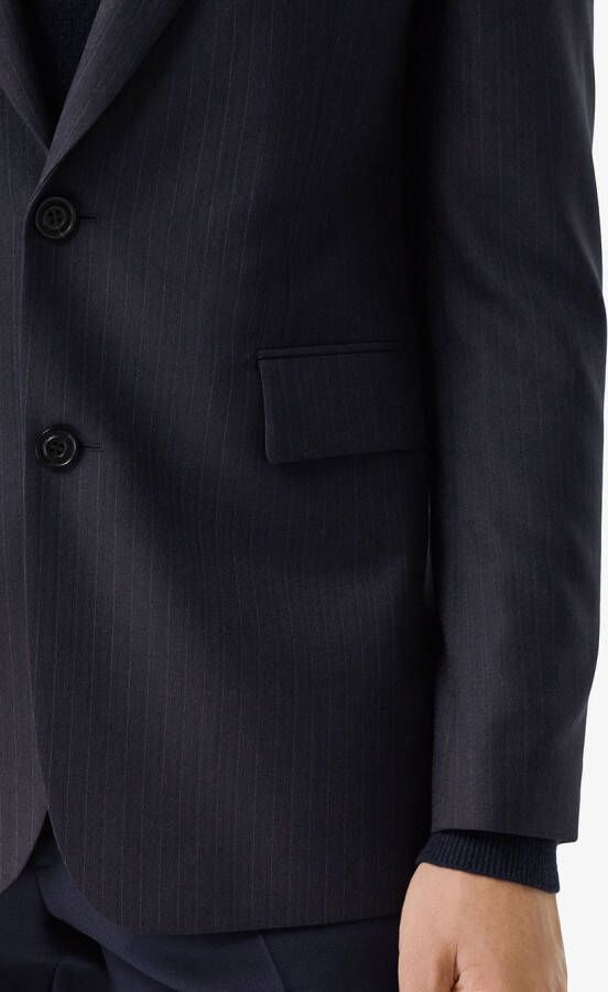Burberry Classic Fit Pinstripe Wool Tailored Jacket Blauw