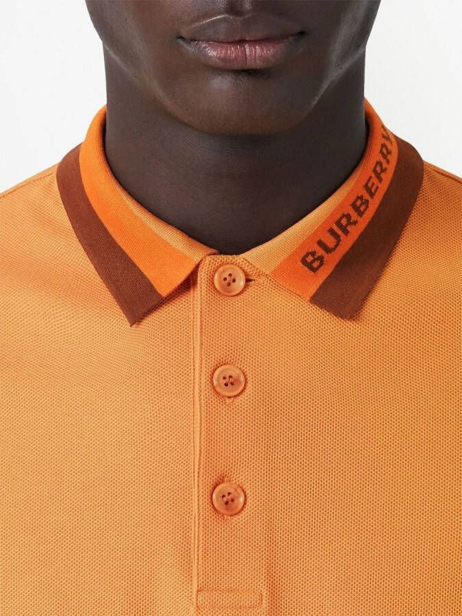 Burberry Poloshirt met contrasterende kraag Oranje
