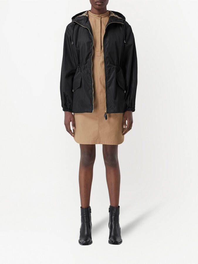 Burberry ECONYL jack met capuchon Zwart