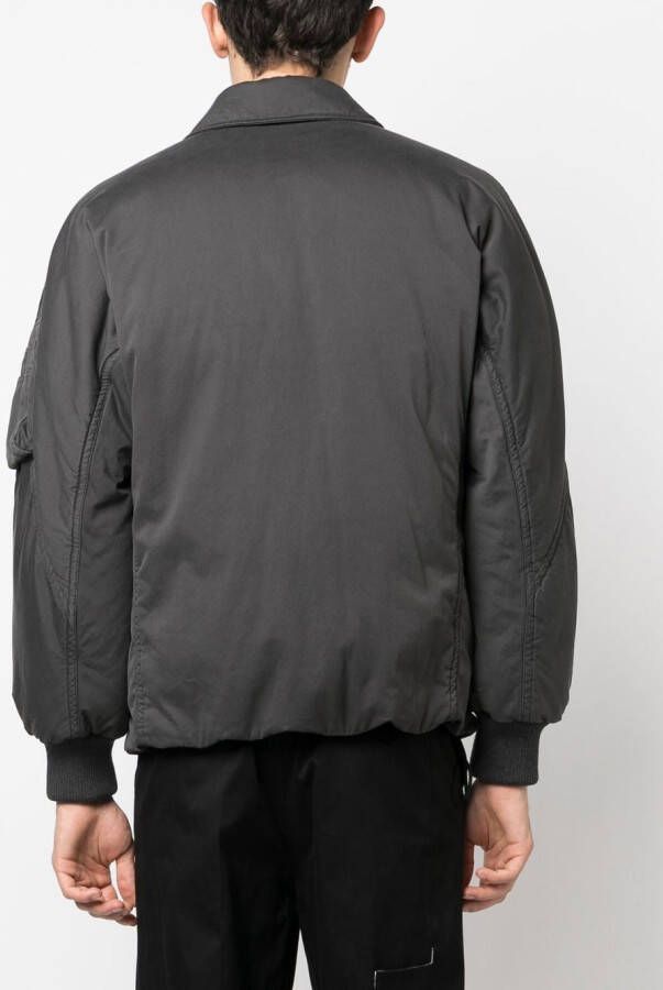 Burberry Bomberjack met geborduurd logo Grijs
