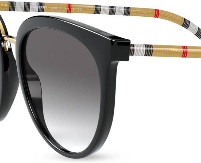 Burberry Eyewear Zonnebril met geruit montuur Zwart