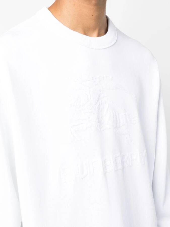 Burberry Sweater van biologisch katoen met logo-reliëf Wit