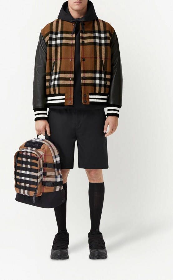 Burberry Geruit bomberjack Bruin