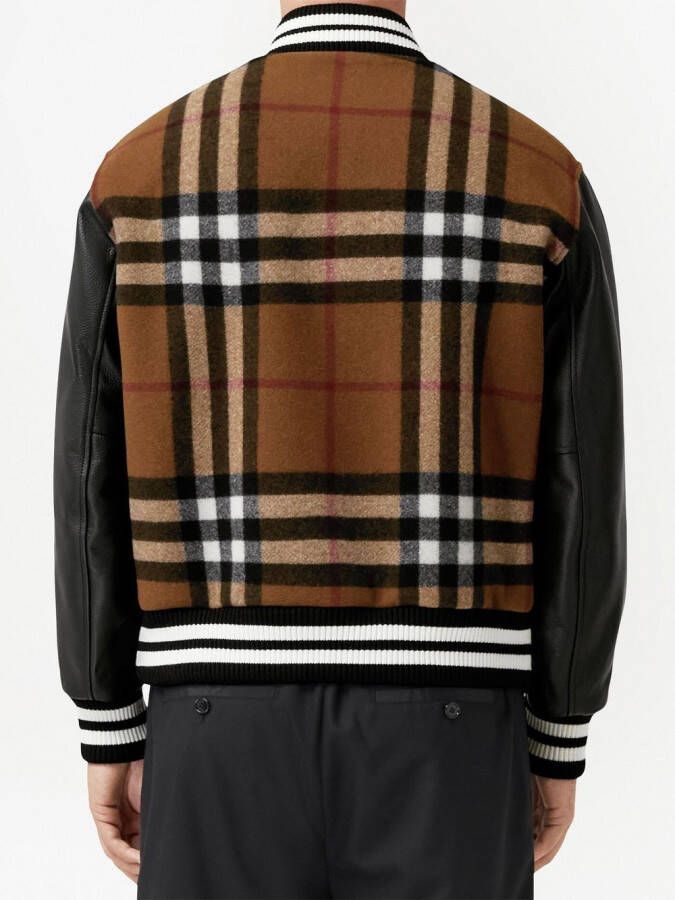 Burberry Geruit bomberjack Bruin
