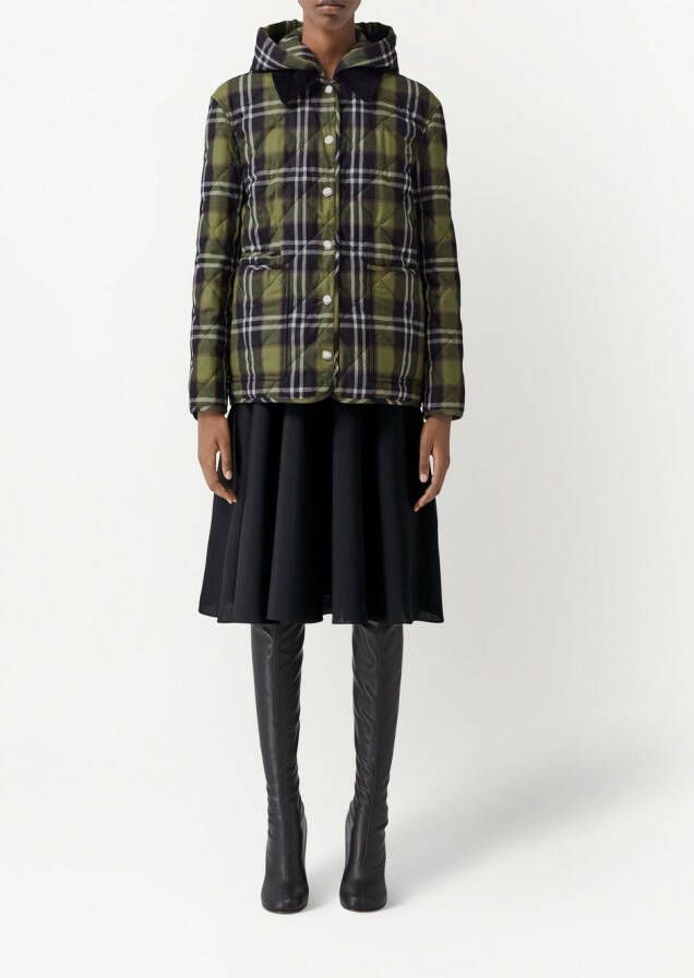 Burberry Geruit jack Groen