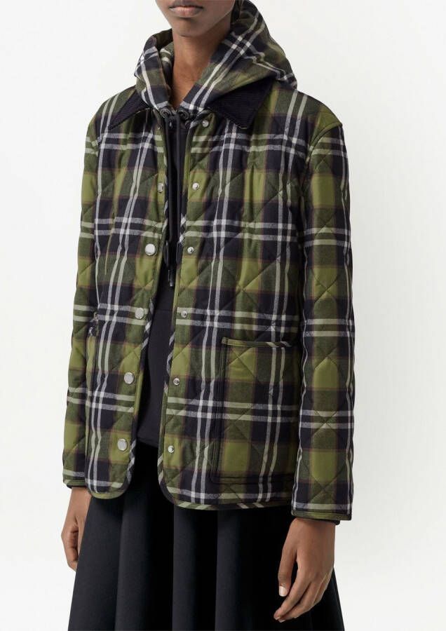 Burberry Geruit jack Groen