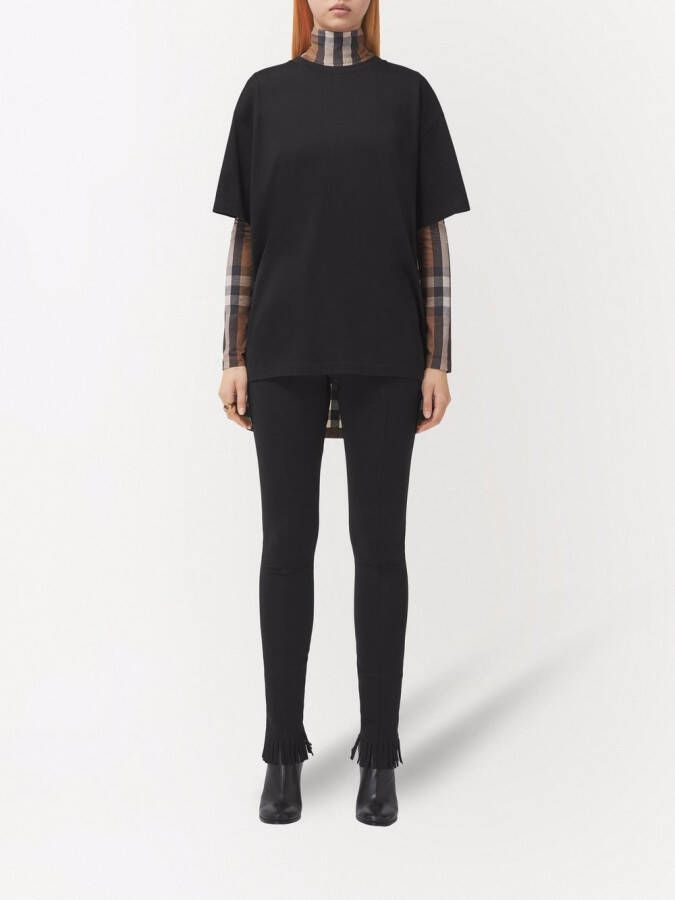 Burberry Geruit T-shirt Zwart