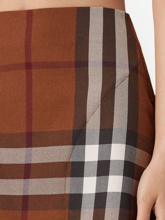 Burberry Geruite blouse Bruin