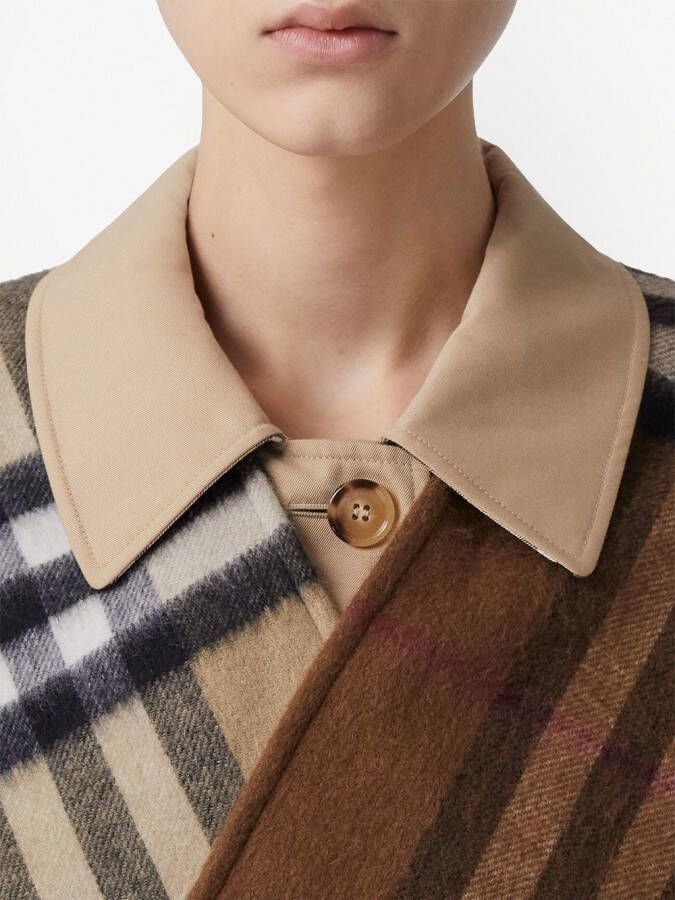 Burberry Geruite cape Bruin