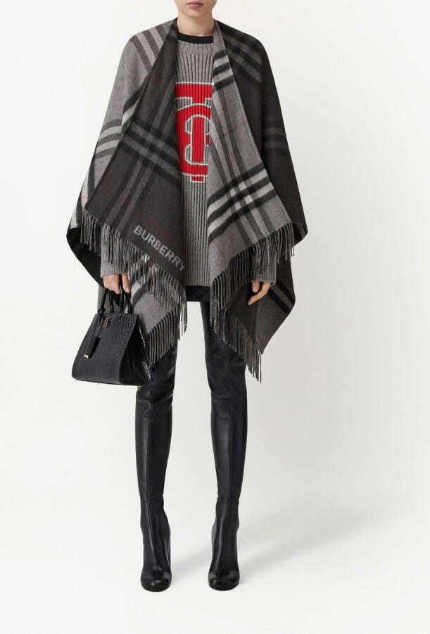 Burberry Geruite cape Grijs