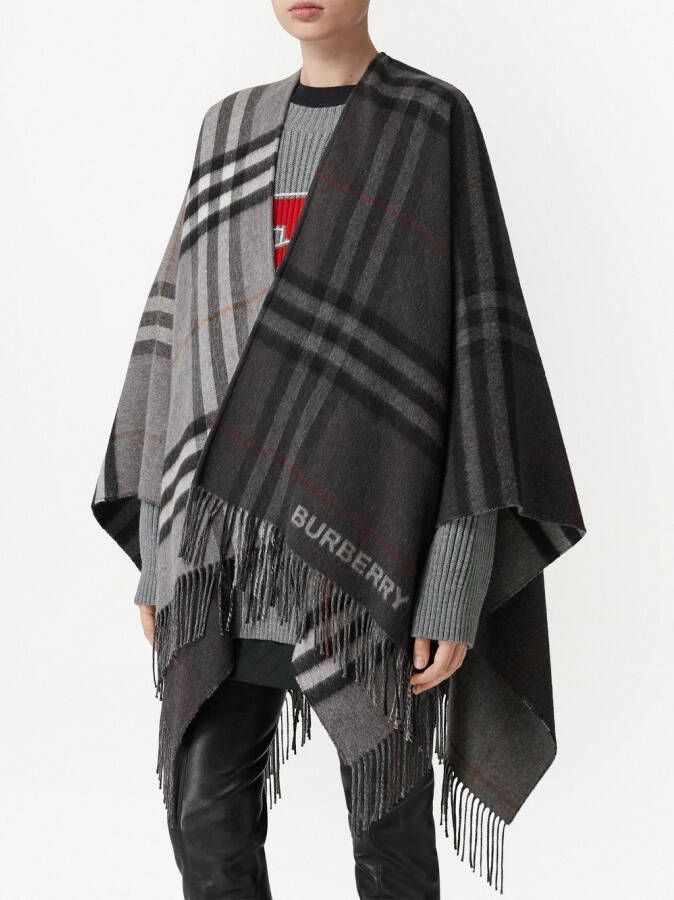 Burberry Geruite cape Grijs