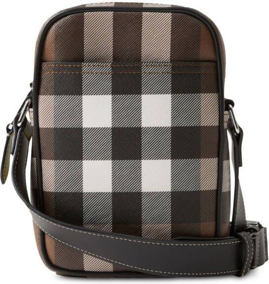 Burberry Geruite messengertas Bruin
