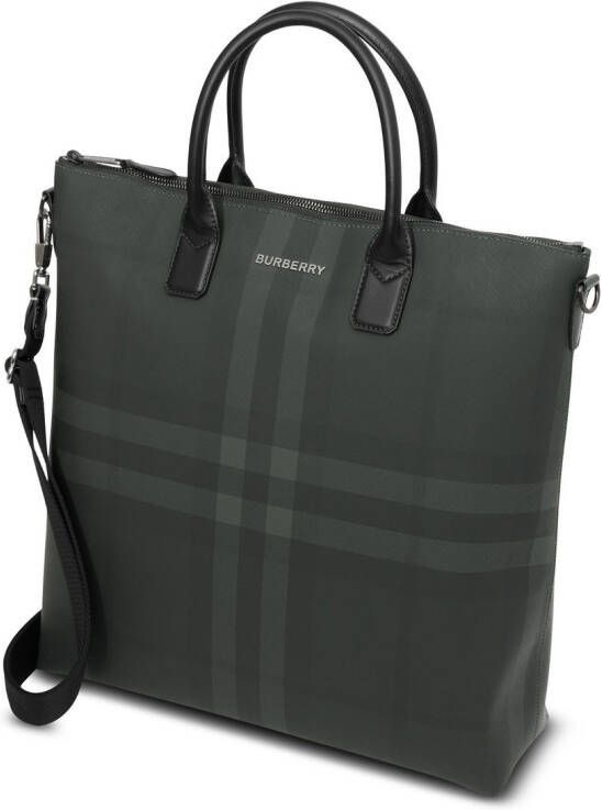 Burberry Geruite shopper Zwart
