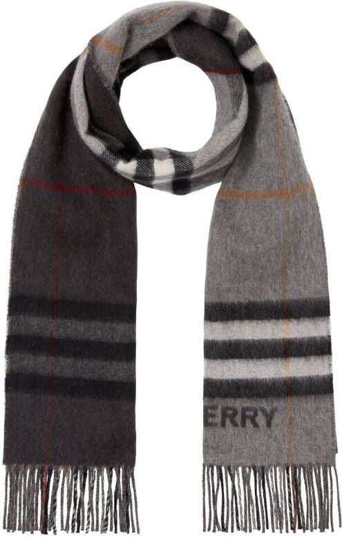 Burberry Geruite sjaal Grijs