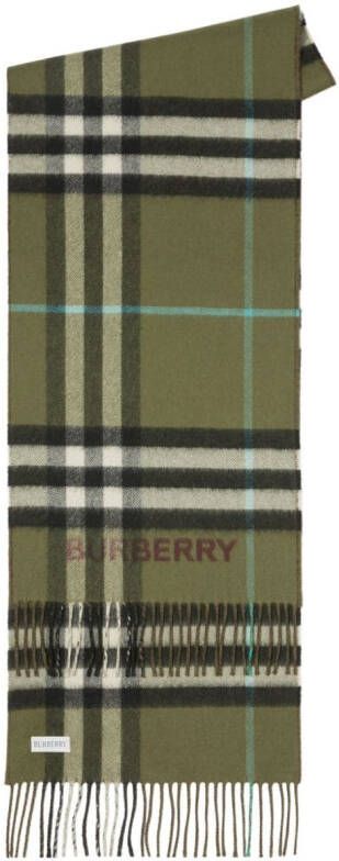 Burberry Geruite sjaal Groen