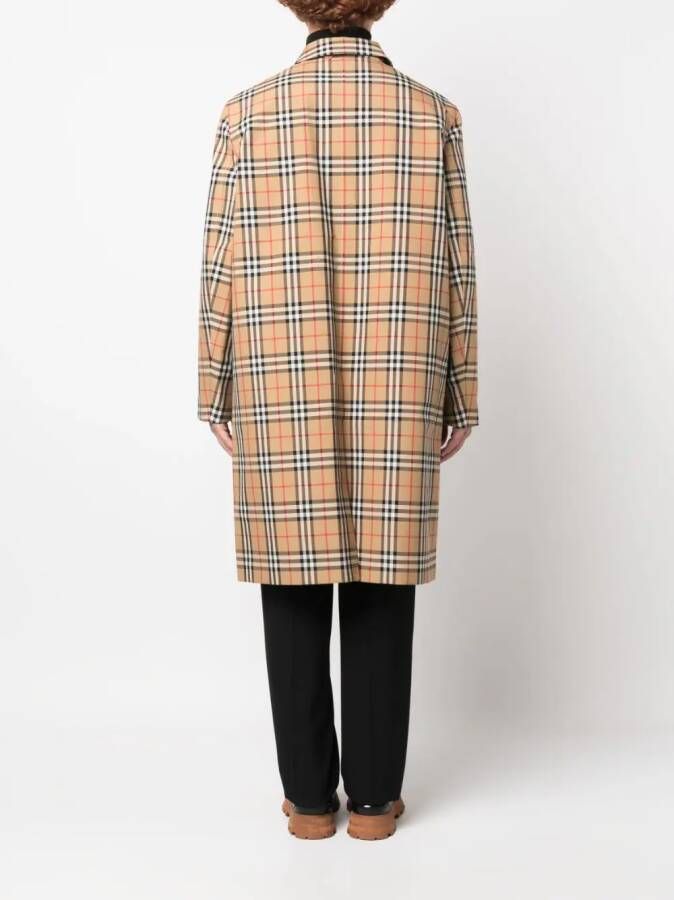 Burberry Geruite trenchcoat Bruin