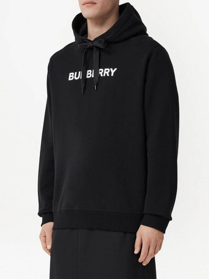 Burberry Hoodie met logoprint Zwart