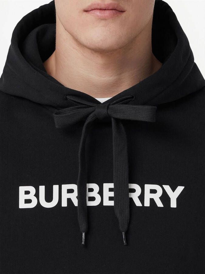 Burberry Hoodie met logoprint Zwart