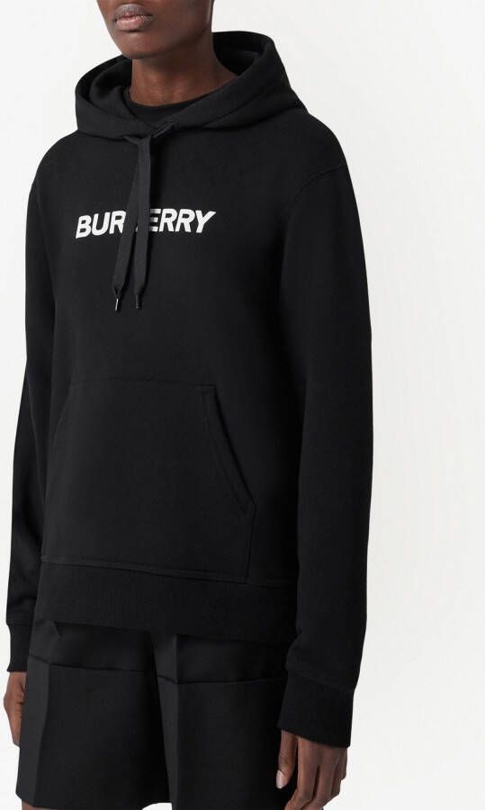 Burberry Hoodie met logoprint Zwart