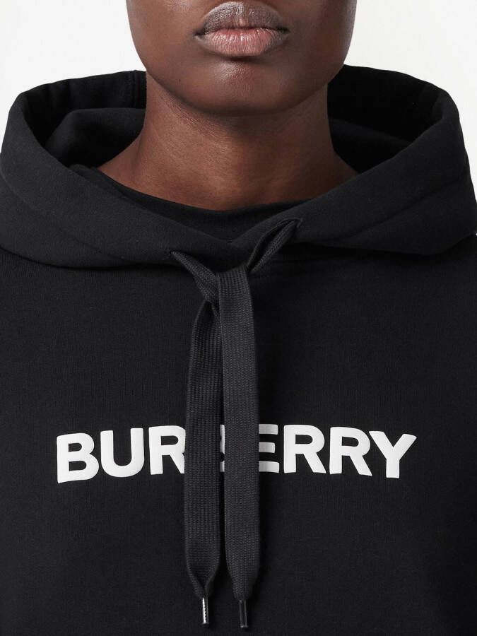 Burberry Hoodie met logoprint Zwart