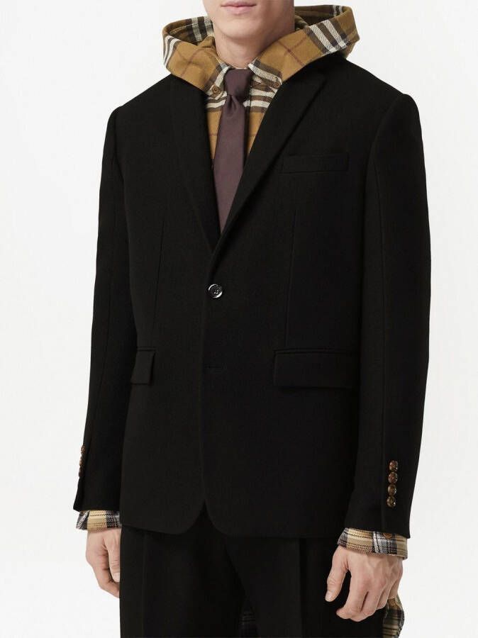 Burberry Jack met enkele rij knopen Zwart