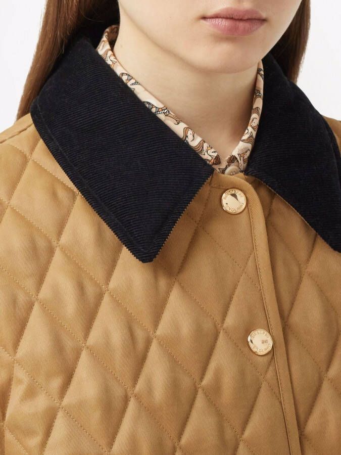 Burberry Jack met ribfluwelen kraag Bruin