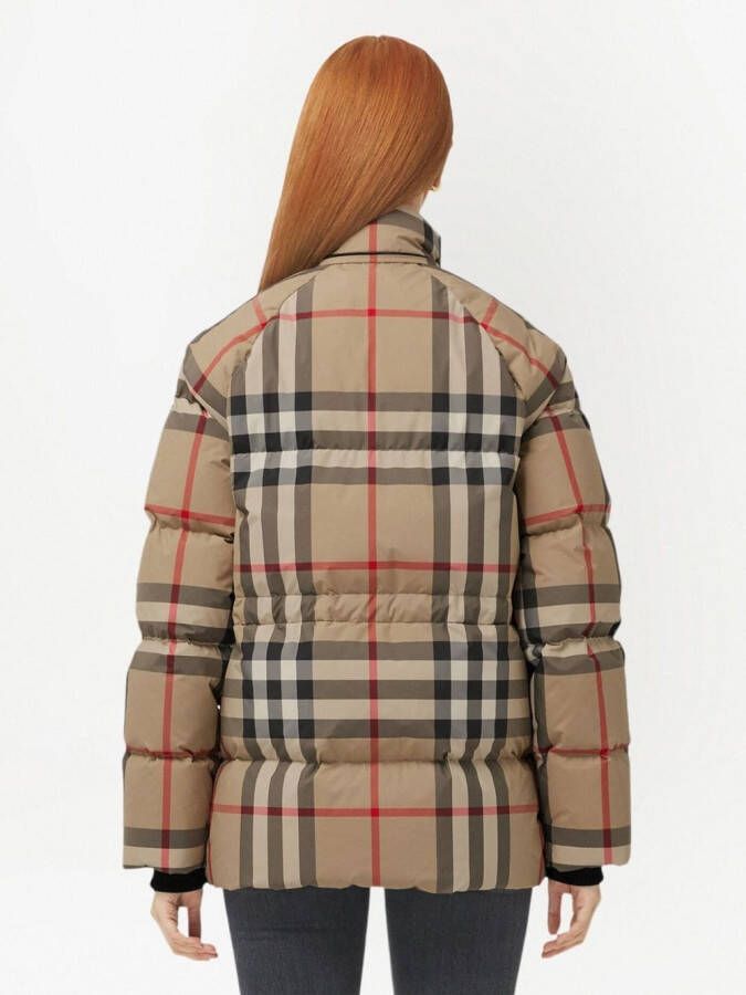 Burberry Vintage check gewatteerd jack Bruin