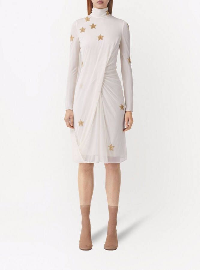 Burberry Jurk met sterpatroon Beige