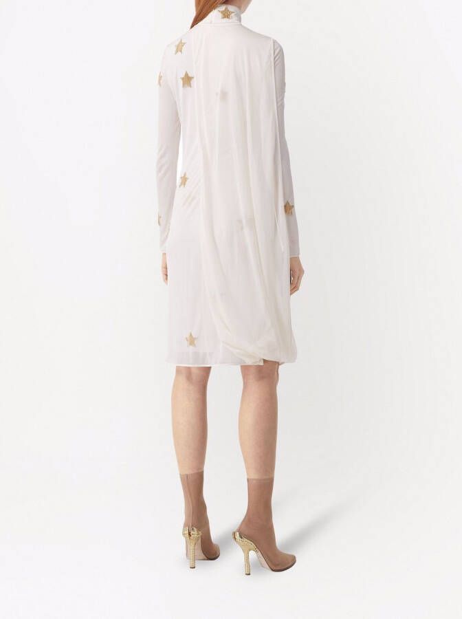 Burberry Jurk met sterpatroon Beige