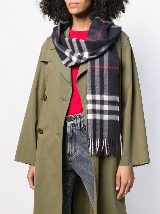 Burberry Kasjmier sjaal Blauw - Foto 3