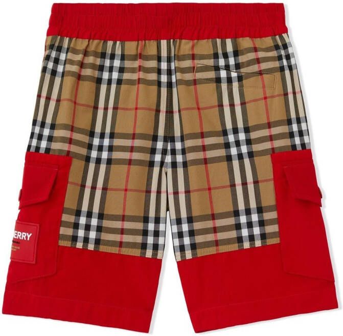 Burberry Kids Cargo shorts Rood