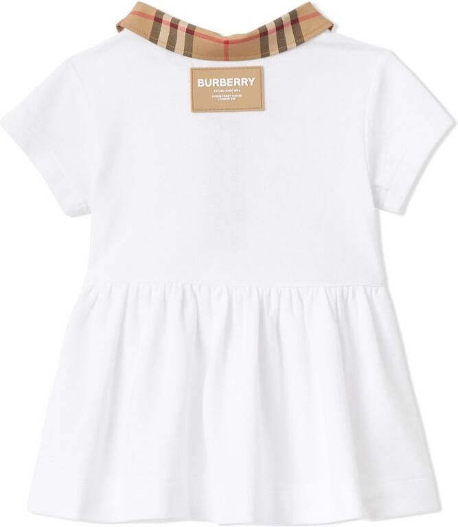Burberry Kids Piqué jurk Wit