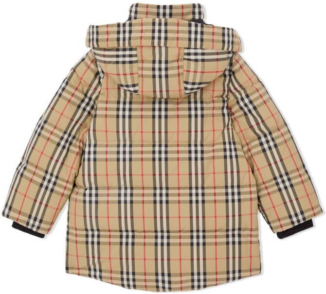 Burberry Kids Donsjack met capuchon Beige