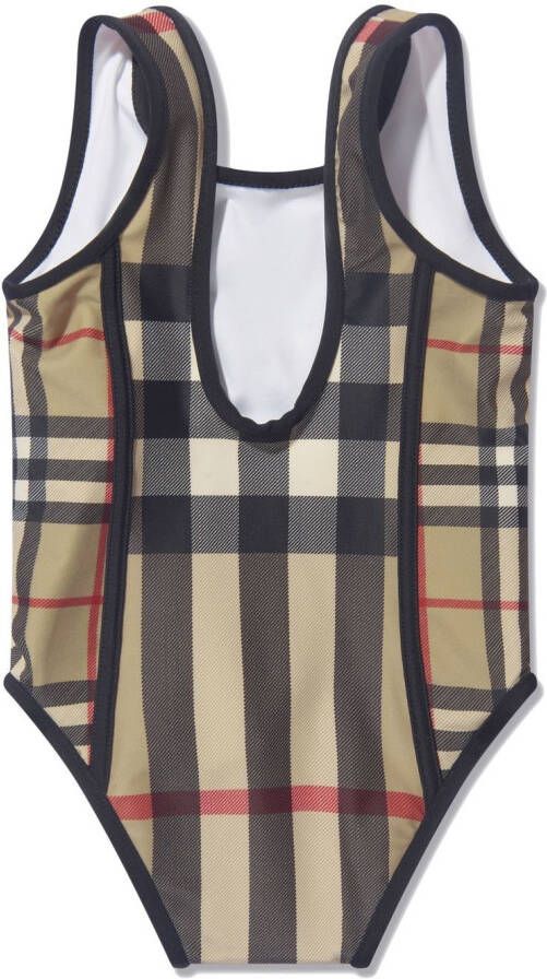 Burberry Kids Geruit badpak Bruin