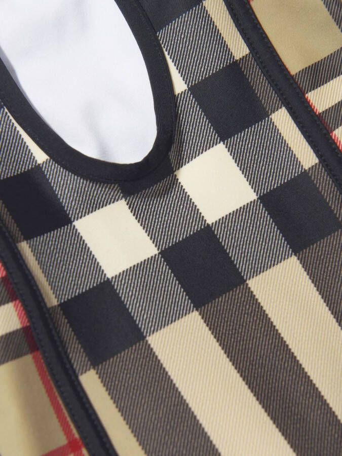 Burberry Kids Geruit badpak Bruin