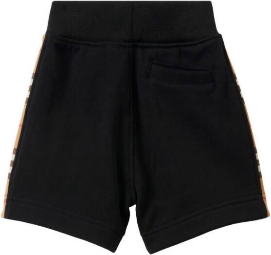Burberry Kids Geruite shorts Zwart