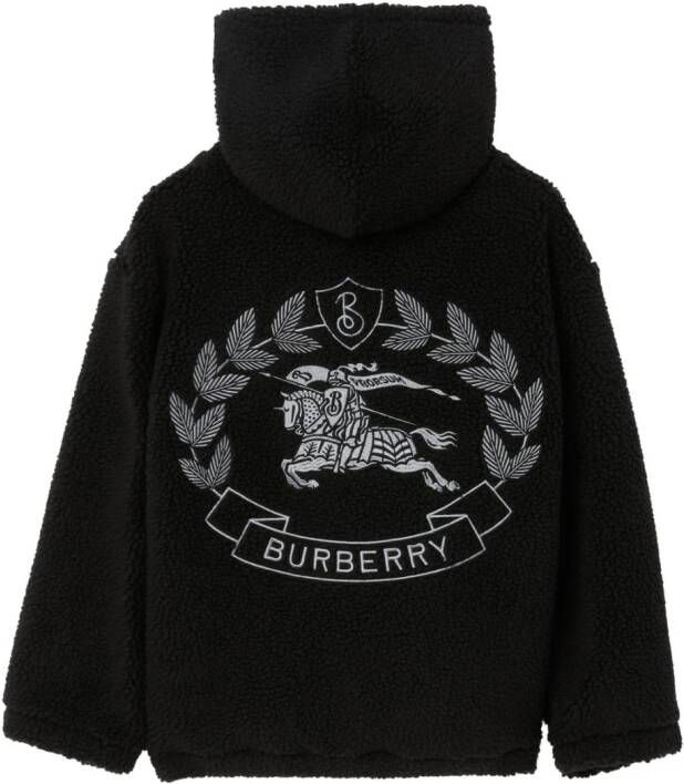 Burberry Kids Hoodie met geborduurd logo Zwart